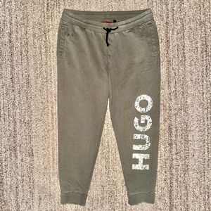 Hugo Boss Men's Devoc Big Logo Cotton Jogger Pants Sweatpants Olive Green XXL